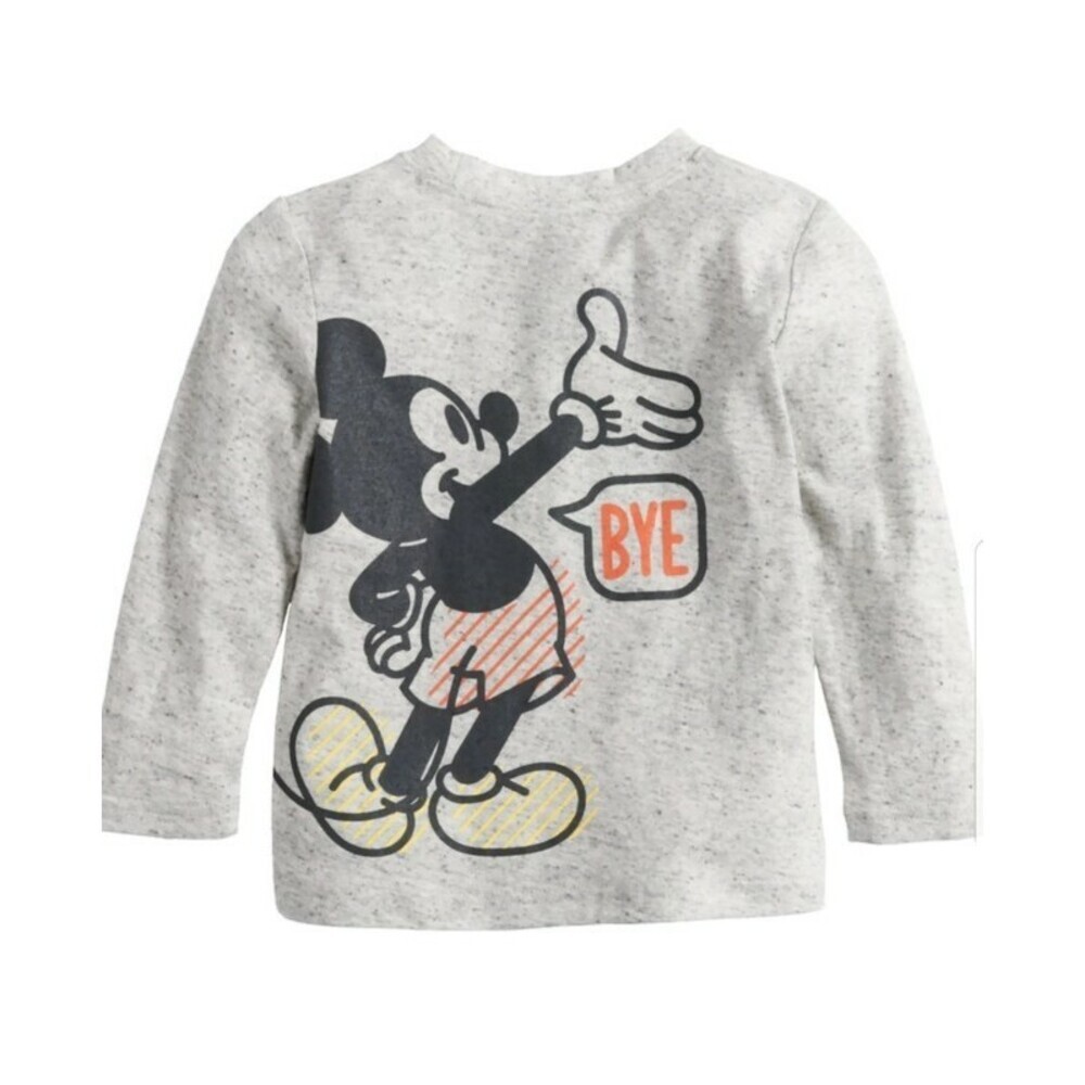 Disneys Mickey Mouse Baby Boy 12M Hi Bye Front Back Graphic Tee By Jumping Beans - Picture 3 of 5